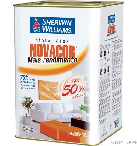 Tinta Novacor acrílico piso 3 6L vermelho segurança Sherwin Williams