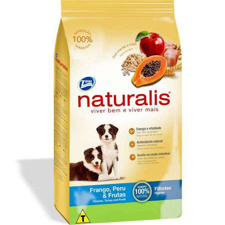 Ração Total Naturalis Frango, Peru e Frutas para Cães Filhotes - 15kg